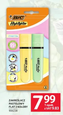 Zakreślacz pastelowy BIC Highlighter Flat 2-pak promocja w Selgros