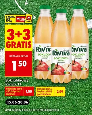 Sok jabłkowy Riviva promocja w Biedronka
