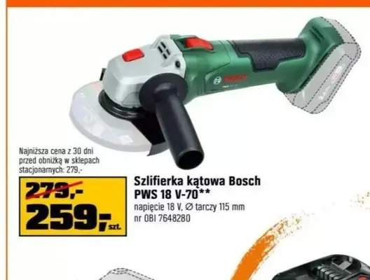 Szlifierka kątowa Bosch Pws 18V-70 promocja w OBI