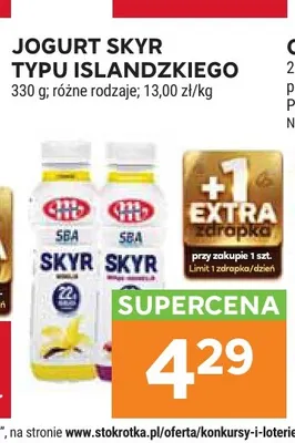 Jogurt skyr typu islandzkiego SBA promocja w Stokrotka