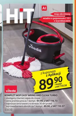 Komplet mop Easy Wring and Clean Turbo Vileda promocja w Selgros