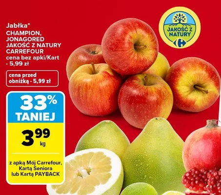 Jabłka Champion Jakość z Natury Carrefour promocja w Carrefour