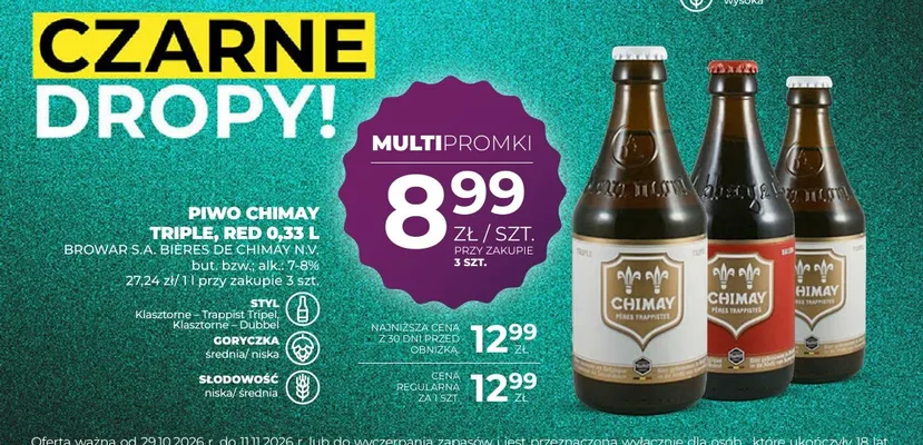Piwo Chimay Red promocja w Duży Ben