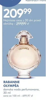 Damska woda perfumowana RABANNE OLYMPÉA promocja w Super-Pharm