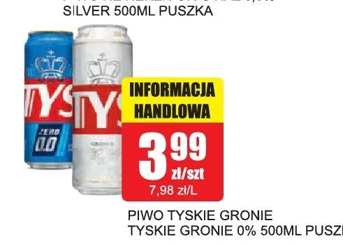Piwo bezalkoholowe Tyskie Gronie promocja w Bingo