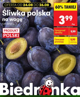 Śliwki polskie promocja w Biedronka