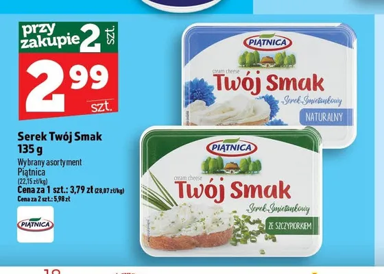 Serek Twój Smak ze szczypiorkiem Piątnica promocja w TOPAZ