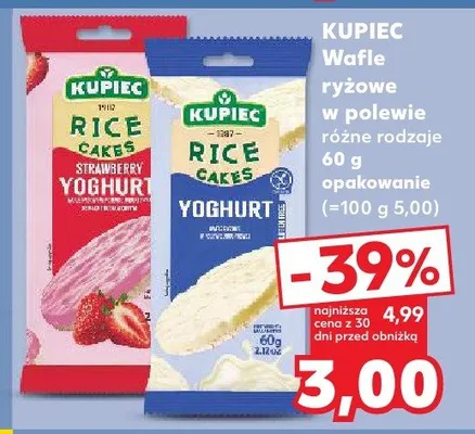 Wafle Rice Cakes w polewie różne rodzaje Yoghurt Kupiec promocja w Kaufland