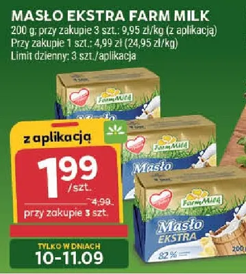 Masło ekstra Farm Milk promocja w Stokrotka