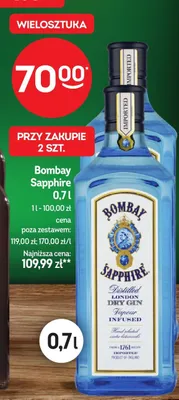 Gin Bombay Sapphire 0,7l promocja w Żabka