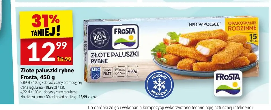 Złote paluszki rybne Frosta promocja w Twój Market