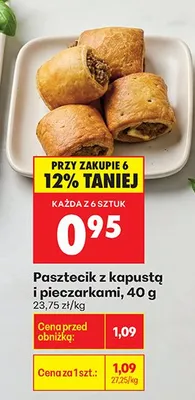 Pasztecik z kapustą i pieczarkami promocja w Biedronka