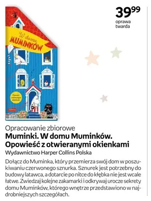 Książka Muminki. W domu Muminków. Opowieść z otwieranymi okienkami oprawa twarda promocja w Dzień Dziecka