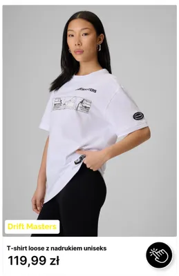 T-shirt loose z nadrukiem uniseks Drift Masters promocja w 4F