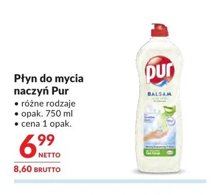 Płyn do mycia naczyń Pur Balsam promocja w Makro