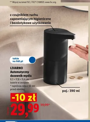 Automatyczny dozownik mydła 390 ml Livarno promocja w Lidl