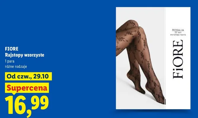 Rajstopy wzorzyste Fiore promocja w Lidl