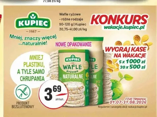 Wafle ryżowe Kupiec Naturalne promocja w Sedal