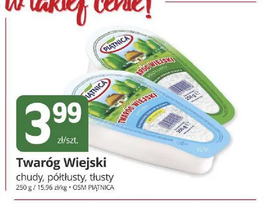 Twaróg Wiejski Piątnica chudy promocja w Marketvita