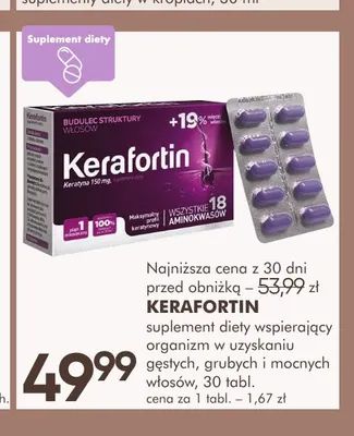 Suplement diety Kerafortin promocja w Super-Pharm