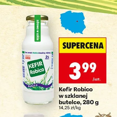Kefir Robico w szklanej butelce promocja w Biedronka