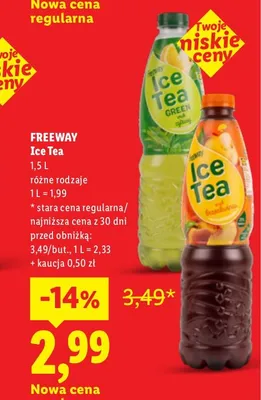 Ice Tea Green cytryna Freeway promocja w Lidl