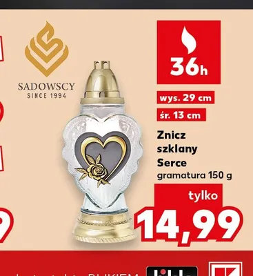 Znicz szklany Serce Sadowscy promocja w Kaufland