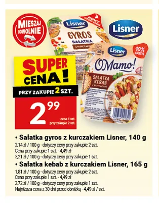 Sałatka gyros z kurczakiem Lisner promocja w Twój Market