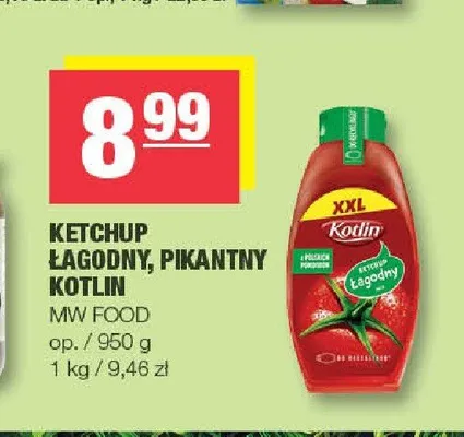Ketchup łagodny Kotlin promocja w SPAR