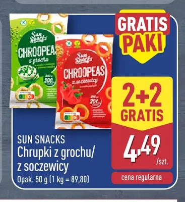 Chrupki z soczewicy Sun Snacks promocja w Aldi