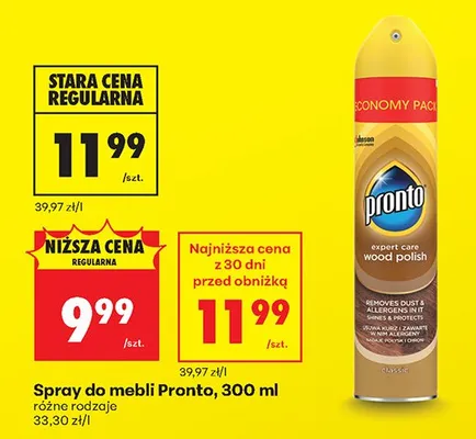 Spray do mebli Pronto classic promocja w Biedronka