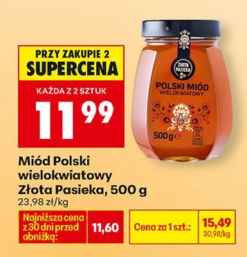 Miód wielokwiatowy Złota Pasieka promocja w Biedronka