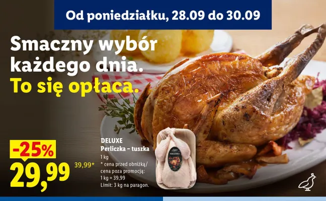 Perliczka - tuszka Deluxe promocja w Lidl