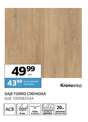 Panele podłogowe Kronostep Dąb Torro Cremona AC5 8 mm promocja w Komfort