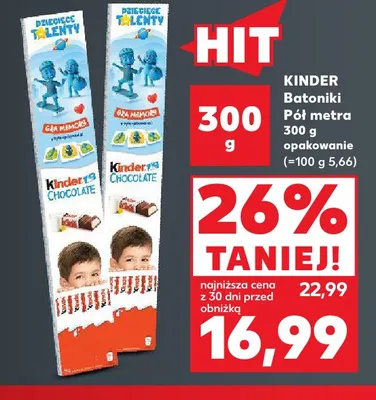 Batoniki Pół metra Kinder promocja w Kaufland