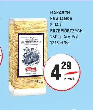 Makaron Krajanka z jaj przepiórczych Arc-Pol promocja w Sedal