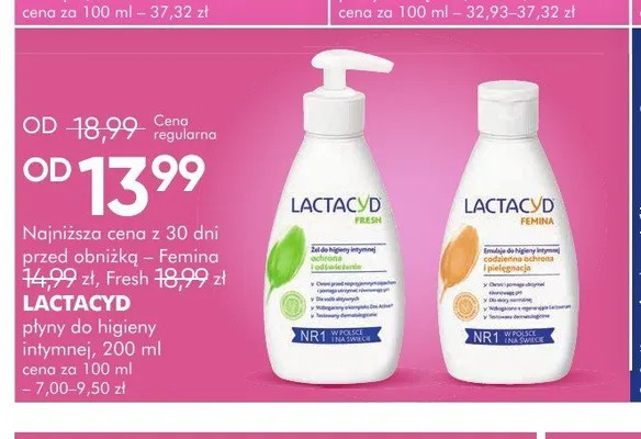 Płyn do higieny intymnej Lactacyd Femina promocja w Super-Pharm