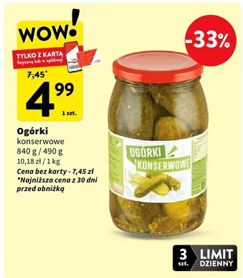 Ogórki konserwowe promocja w Intermarche