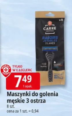 Maszynki do golenia męskie Carré Homme 3 ostrza 8szt. promocja w Leclerc