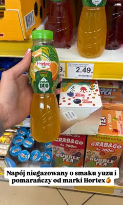 Napój niegazowany Hortex Tropical Duo Pomarańcza Yuzu promocja w Dino