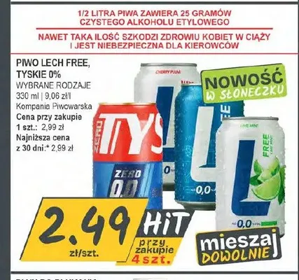 Piwo bezalkoholowe Lech Free Lime Mint promocja w Słoneczko