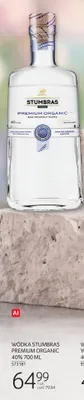 Wódka Stumbras Premium Organic 40% promocja w Selgros
