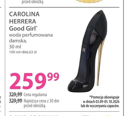 Woda perfumowana damska Good Girl Carolina Herrera promocja w Hebe