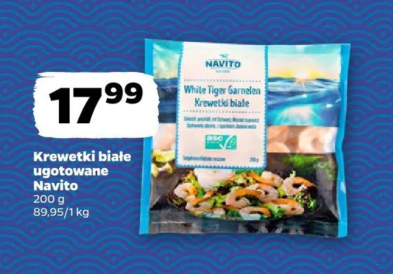 Krewetki białe ugotowane promocja w Netto