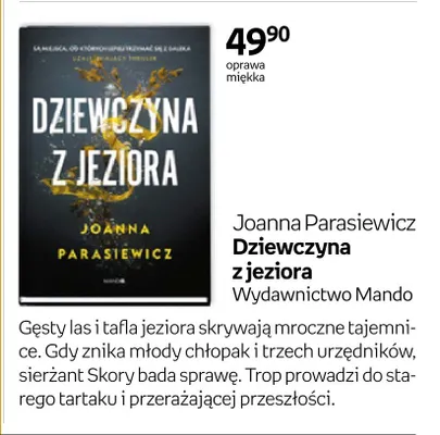 Książka Dziewczyna z jeziora Joanna Parasiewicz oprawa miękka promocja w Empik