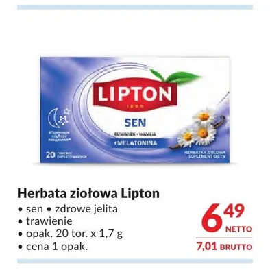 Herbata ziołowa Lipton promocja w Makro