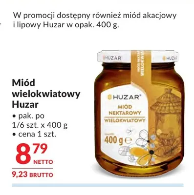Miód wielokwiatowy Huzar promocja w Makro