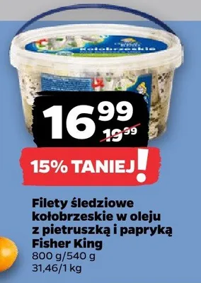 Filety śledziowe kołobrzeskie w oleju z pieprzem i papryką promocja w Netto