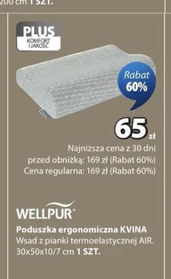 Poduszka ergonomiczna WELLPUR KVINA promocja w Jysk