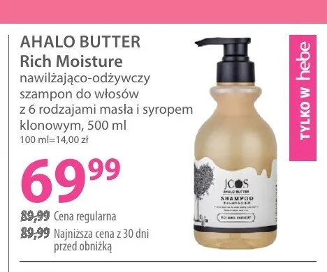 Szampon do włosów Ahalo Butter Rich Moisture nawilżająco-odżywczy promocja w Hebe
